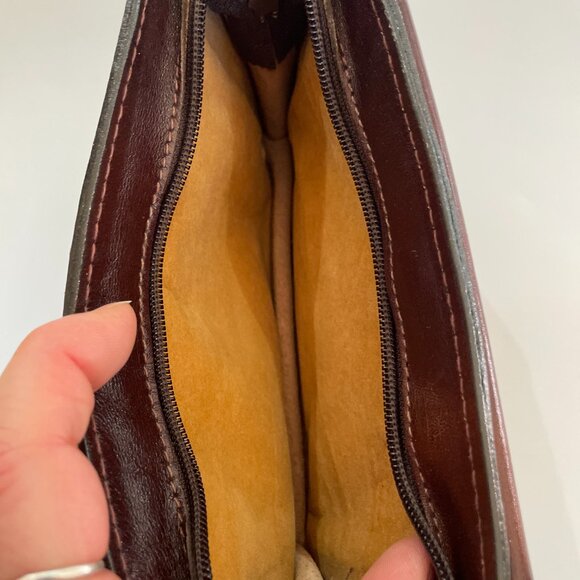 Vintage Men Genuine Leather Clutch Bag Business Handbag Wrist Wallet - Picture 5 of 6